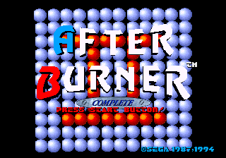 After Burner Complete Title Screen